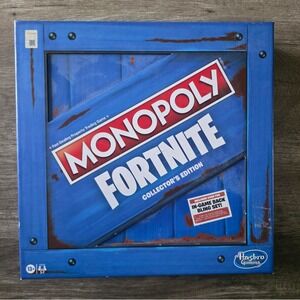 Hasbro Monopoly Fortnite Collector's Edition Board Game 2021 Crate Box Complete
